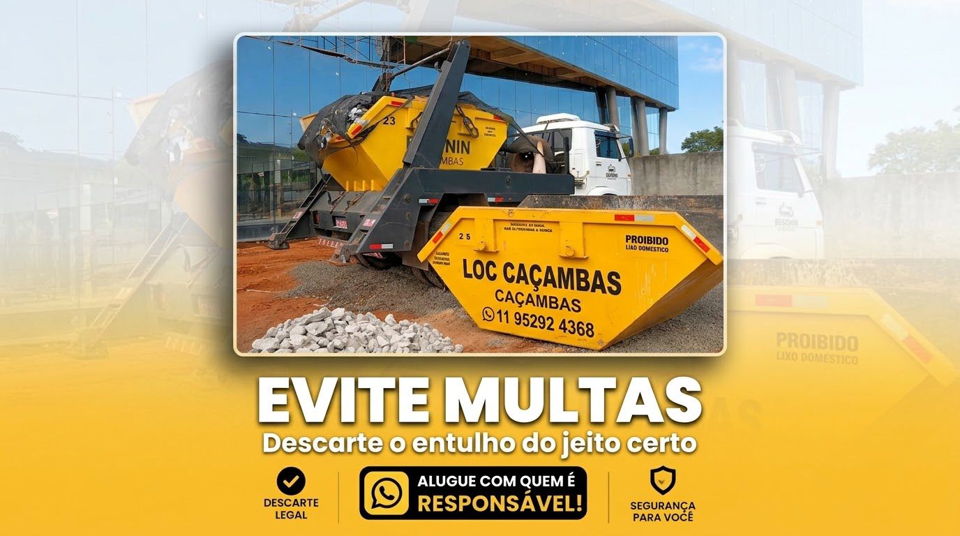 Caminhão da LOC Caçambas realizando descarte legal